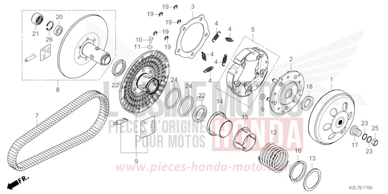 ABTRIEBSFLAECHE von ADV 350 HYPER RED (R348) von 2025